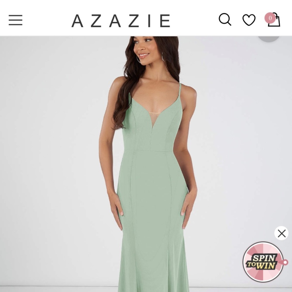Azazie Ezra Bridesmaid Dress, Agave Color
